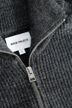 Norse Projects KNITWEAR>Hagen Wool Cotton Rib Full Zip Jacket