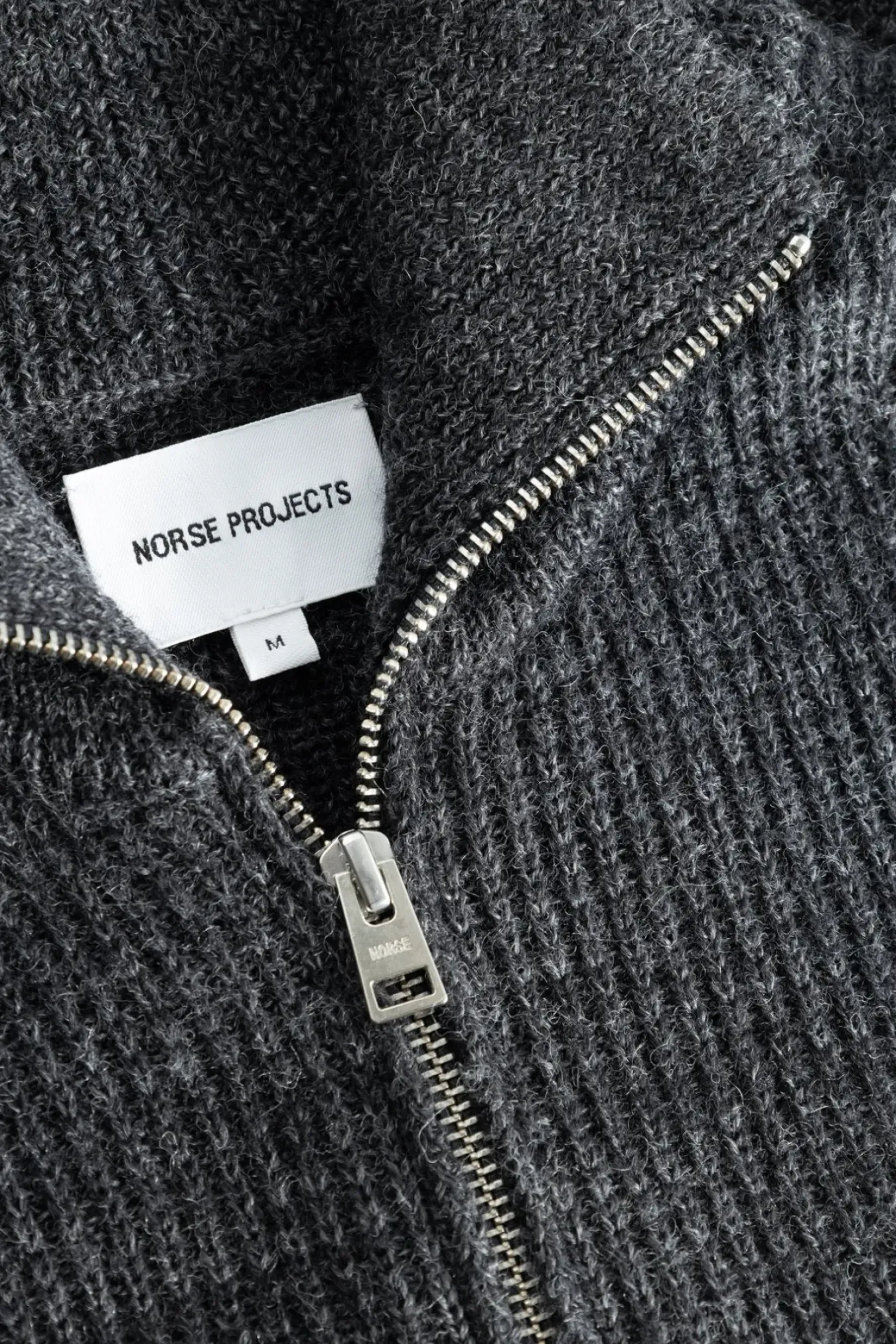 Norse Projects KNITWEAR>Hagen Wool Cotton Rib Full Zip Jacket