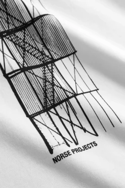 Norse Projects T-SHIRTS>Holger Organic Interlock Tower Print T-Shirt