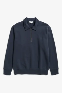 Norse Projects SWEATSHIRTS>Ketel Relaxed Organic NORSE Logo Half Zip