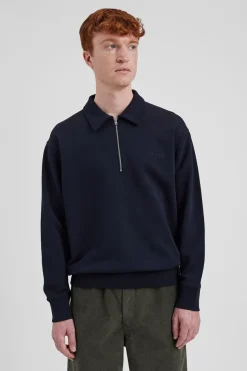 Norse Projects SWEATSHIRTS>Ketel Relaxed Organic NORSE Logo Half Zip