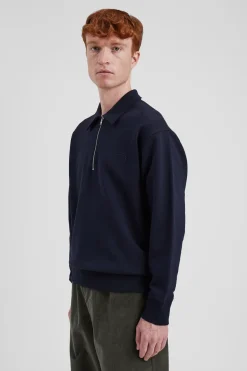 Norse Projects SWEATSHIRTS>Ketel Relaxed Organic NORSE Logo Half Zip