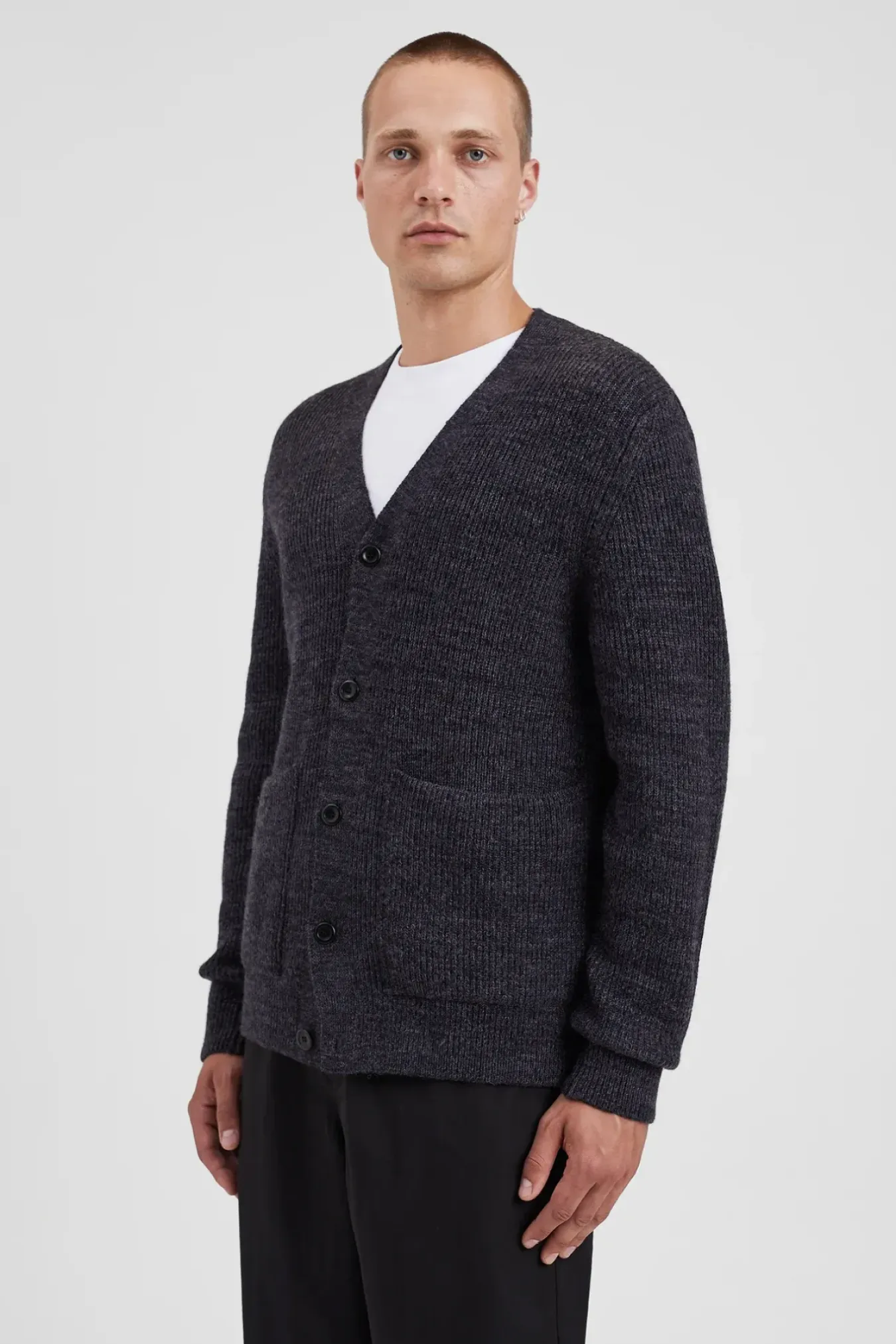 Norse Projects KNITWEAR>Loki Wool Cotton Rib Cardigan