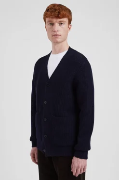 Norse Projects KNITWEAR>Loki Wool Cotton Rib Cardigan