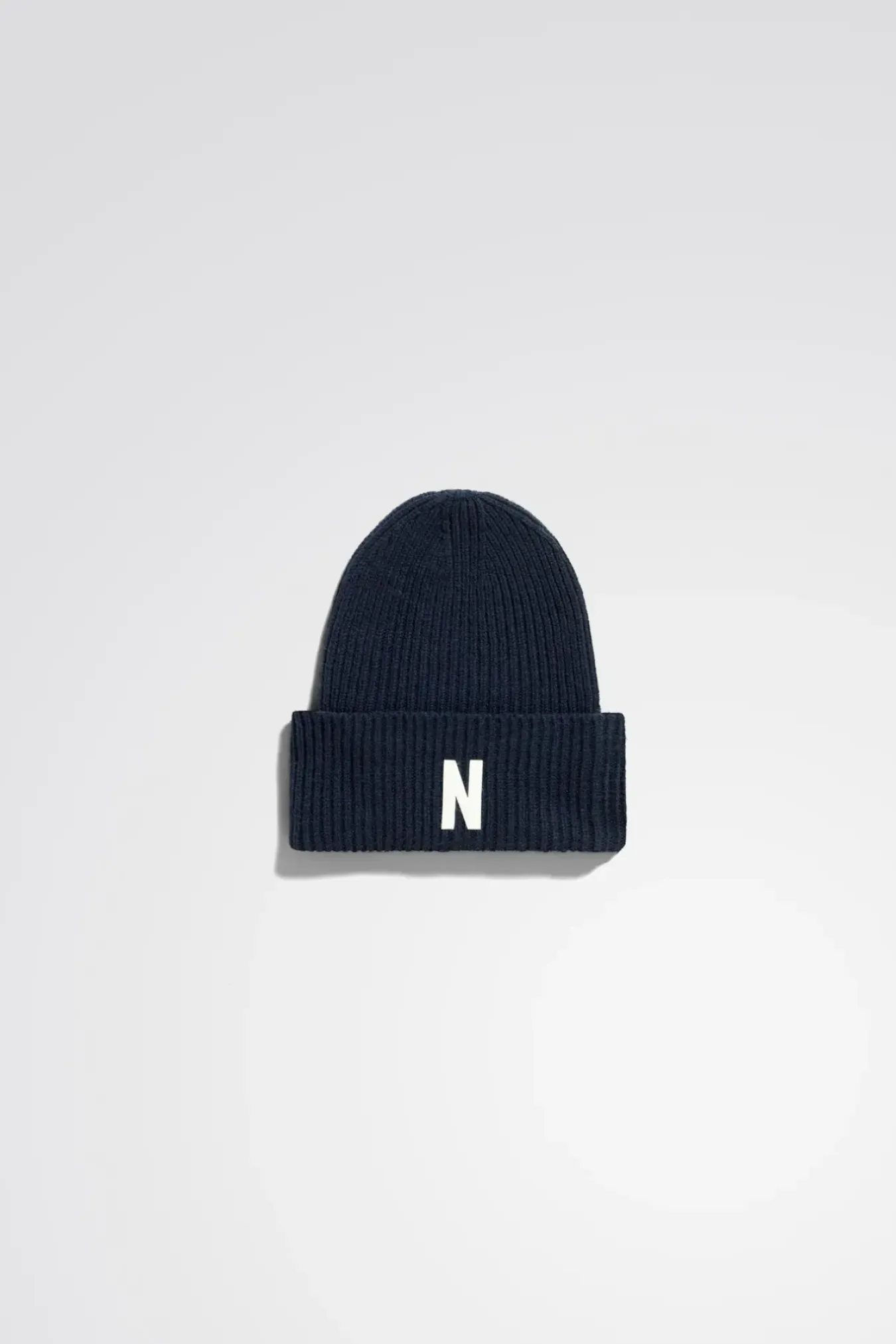 Norse Projects BEANIES>Merino Lambswool Rib N Logo Beanie