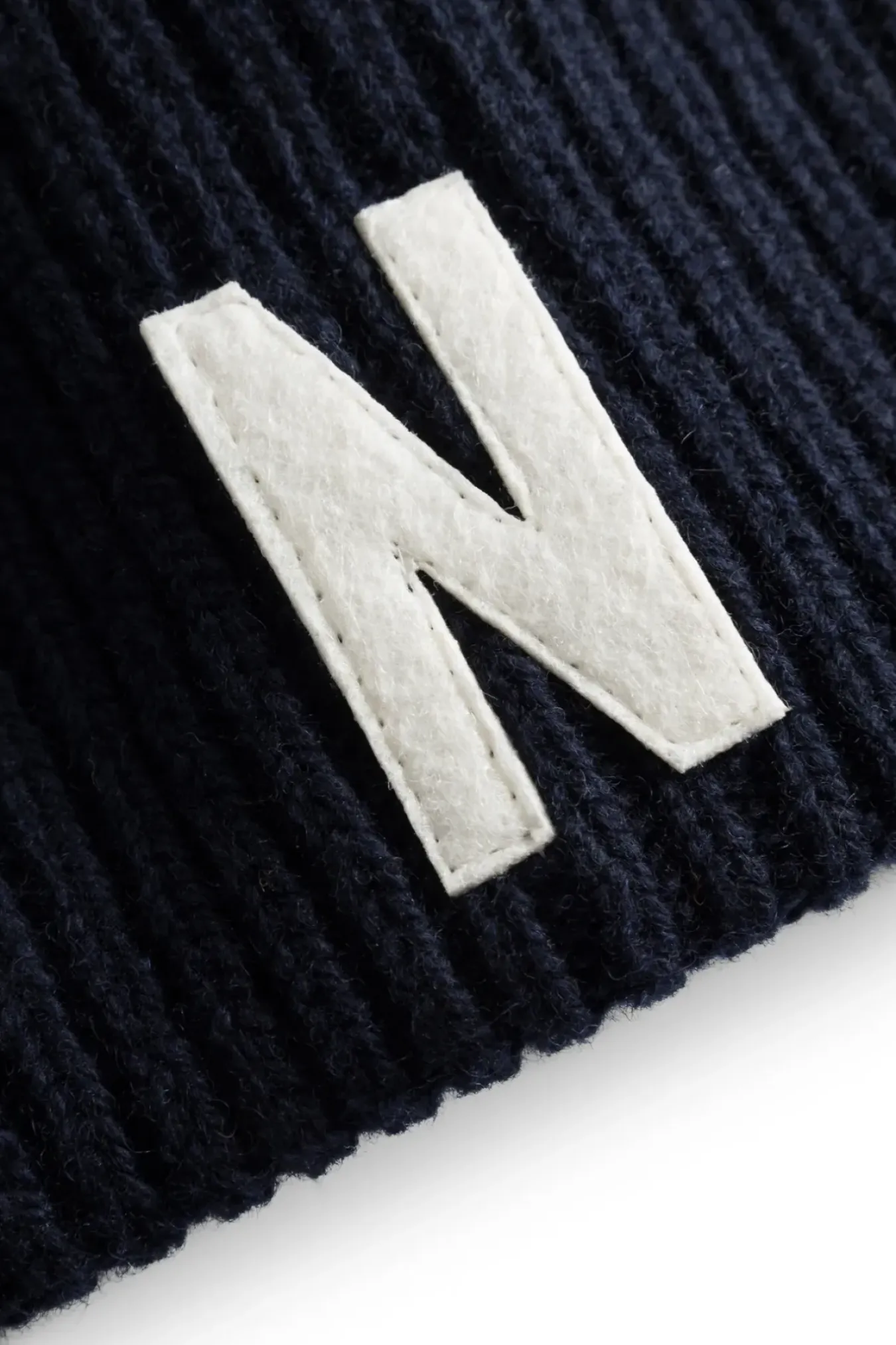 Norse Projects BEANIES>Merino Lambswool Rib N Logo Beanie