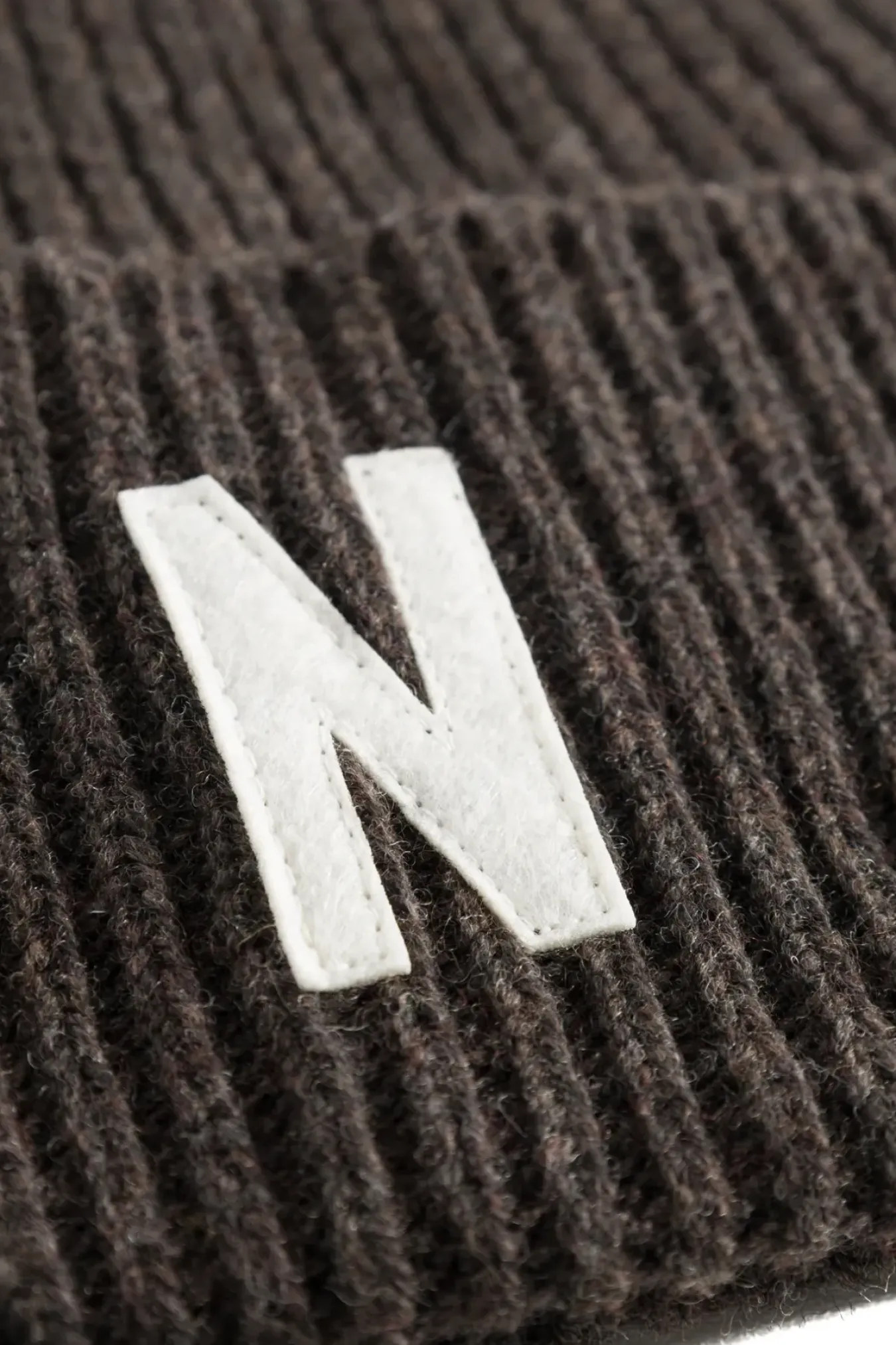 Norse Projects BEANIES>Merino Lambswool Rib N Logo Beanie
